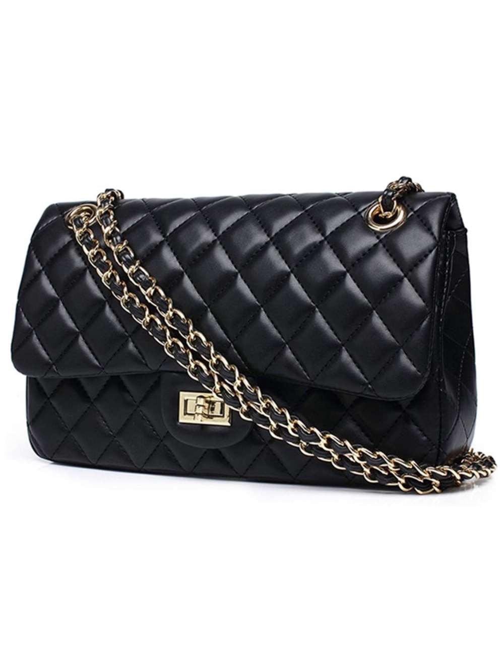 Classic Quilted Black Chain Shoulder Bag